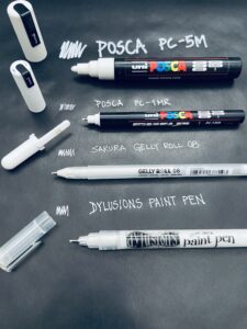 White pens I use in my sketching