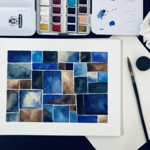 watercolour square pattern